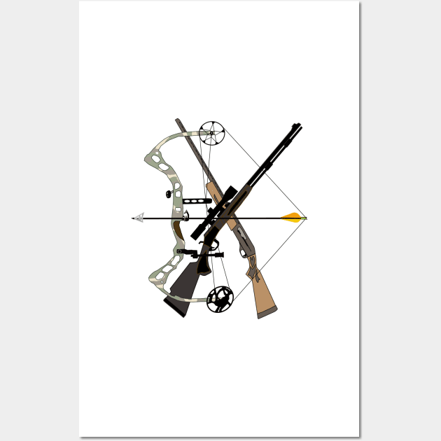 Hunter Toys, Hunting, Weapons, Hunter Gifts Wall Art by sandyo2ly